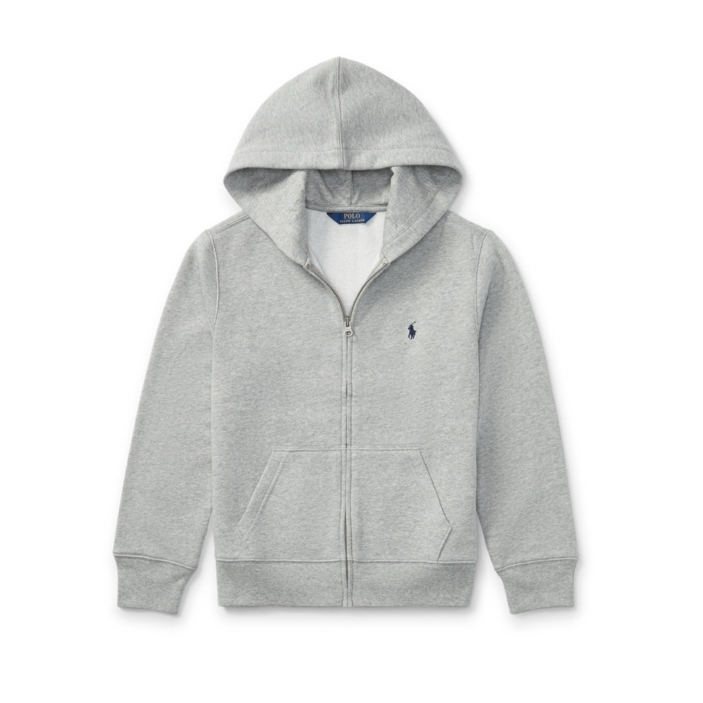 Polo Ralph Lauren Boys Gray Zip-Up casual everyday pony logo Hoodie Size S (8) - Picture 1 of 8